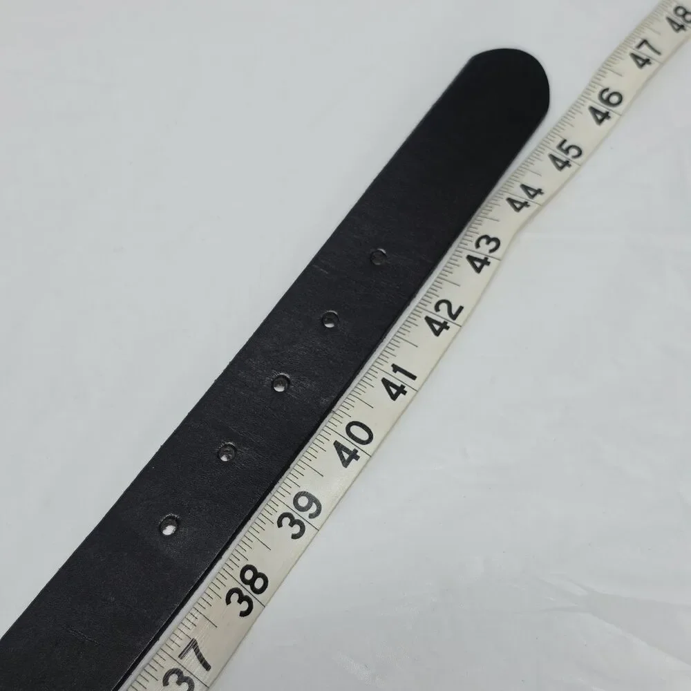 POLO Ralph Lauren Men’s Black Leather Belt Silver Tone Buckle Size 40